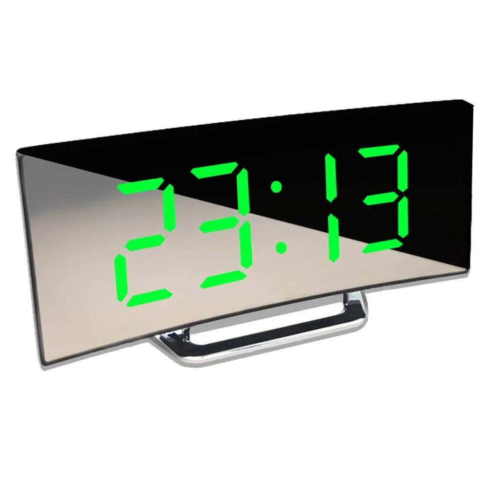 LuminaDesk - Modern Curved Digital Table Clock
