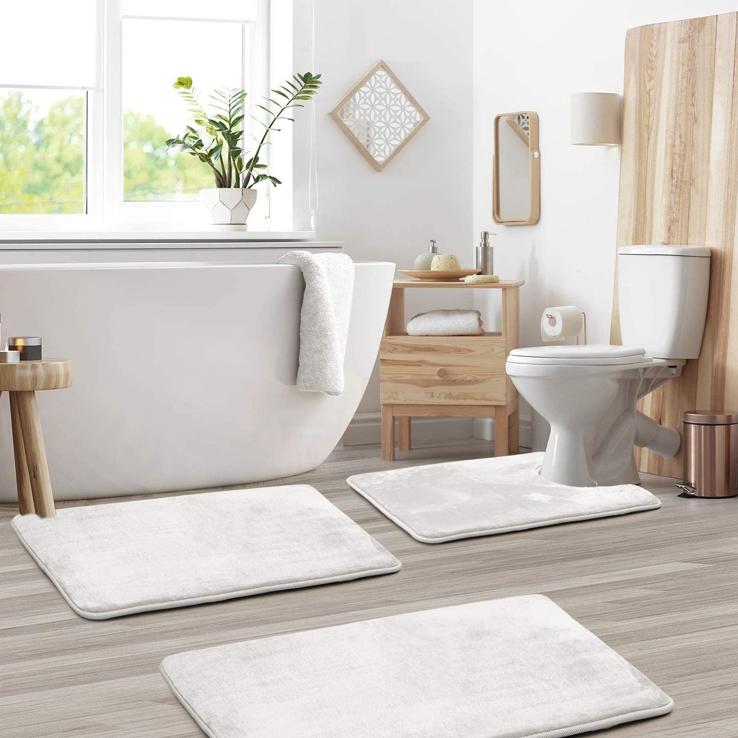 Velo Plush Bath Mat Set | Memory Foam, Non-Slip, Machine Washable 6