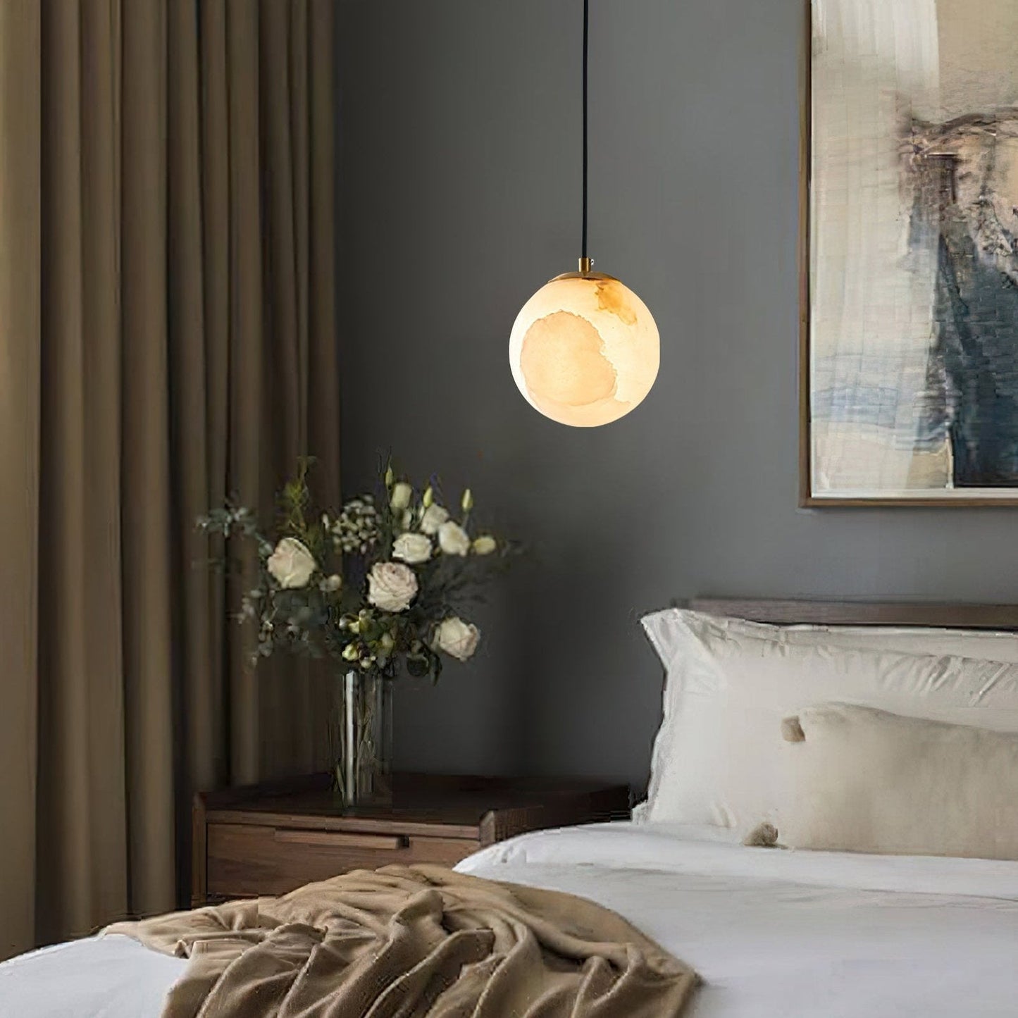 Alabaster Globe Pendant Light | Kitchen Pendant Lighting 4