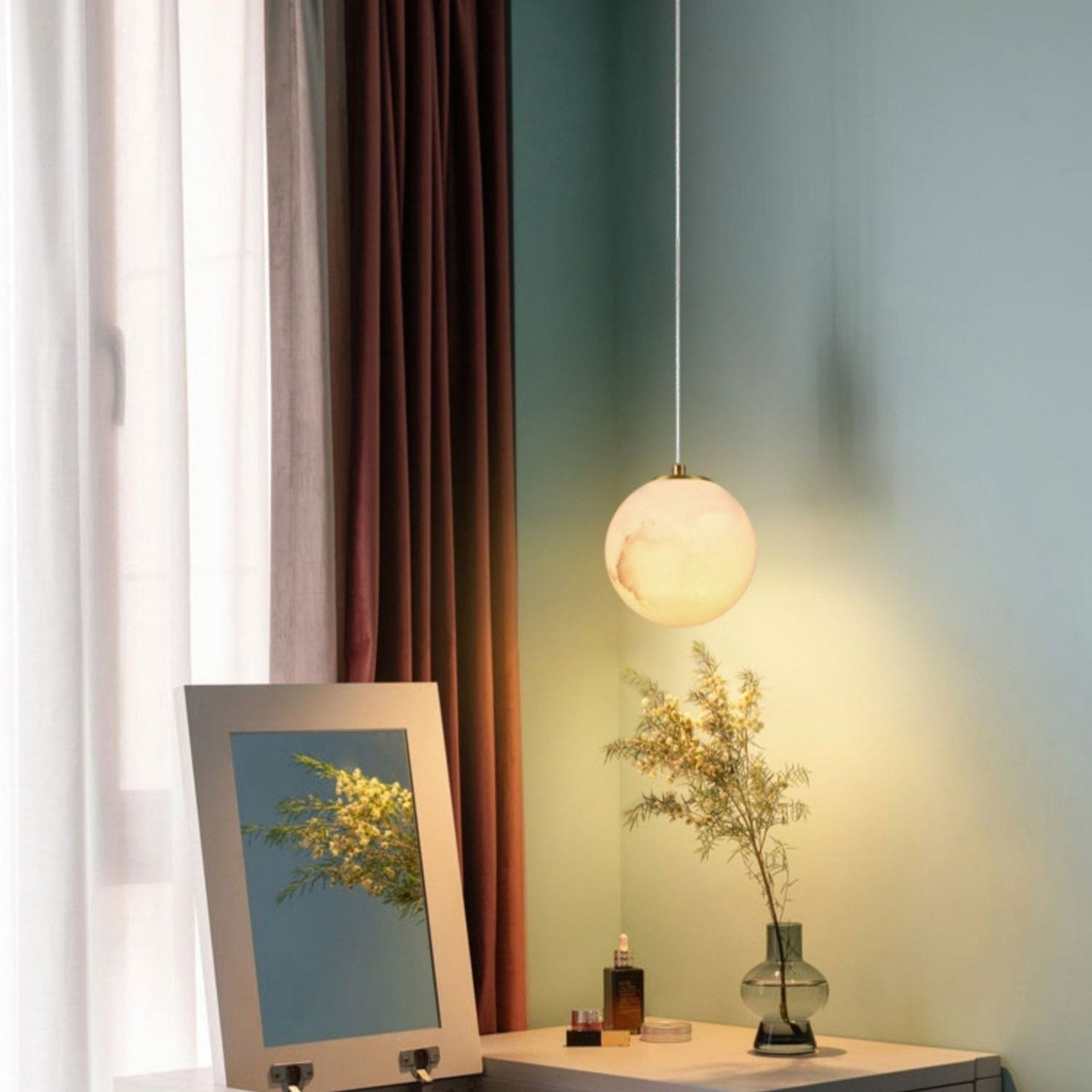 Alabaster Globe Pendant Light | Kitchen Pendant Lighting 5