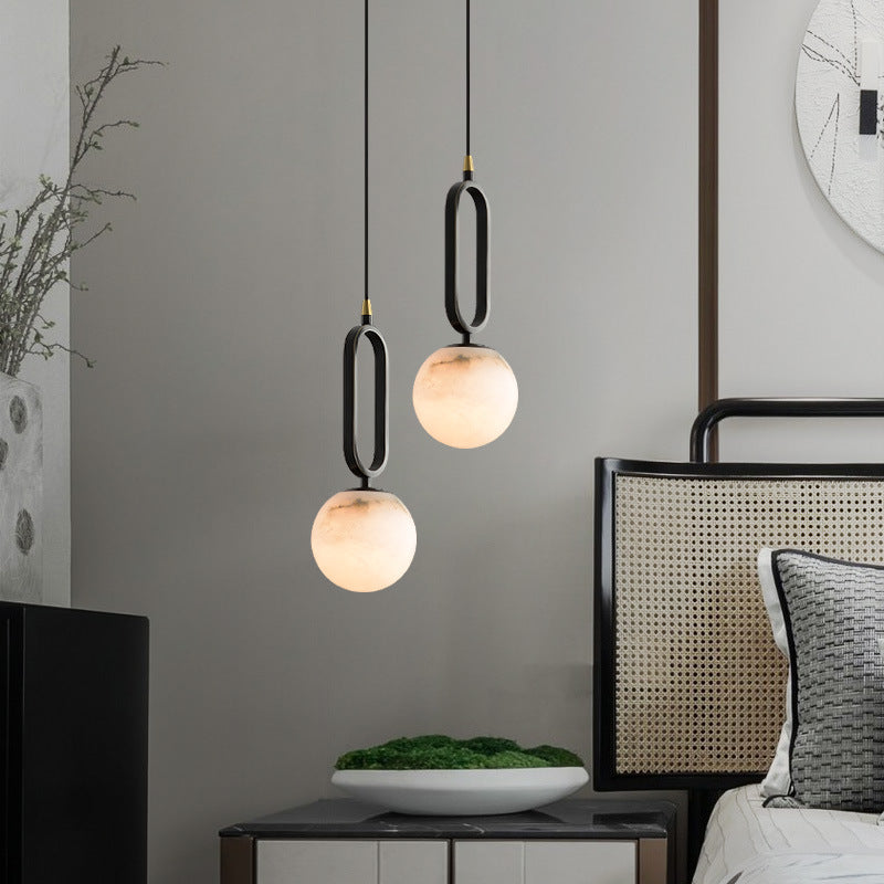 Alabaster Oval Ring Pendant Light | Modern Ceiling Light Fixture 2