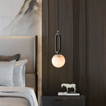 Alabaster Oval Ring Pendant Light | Modern Ceiling Light Fixture 3