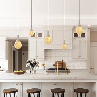Alabaster Raindrop Chandelier Light | Modern Pendant Fixture 3