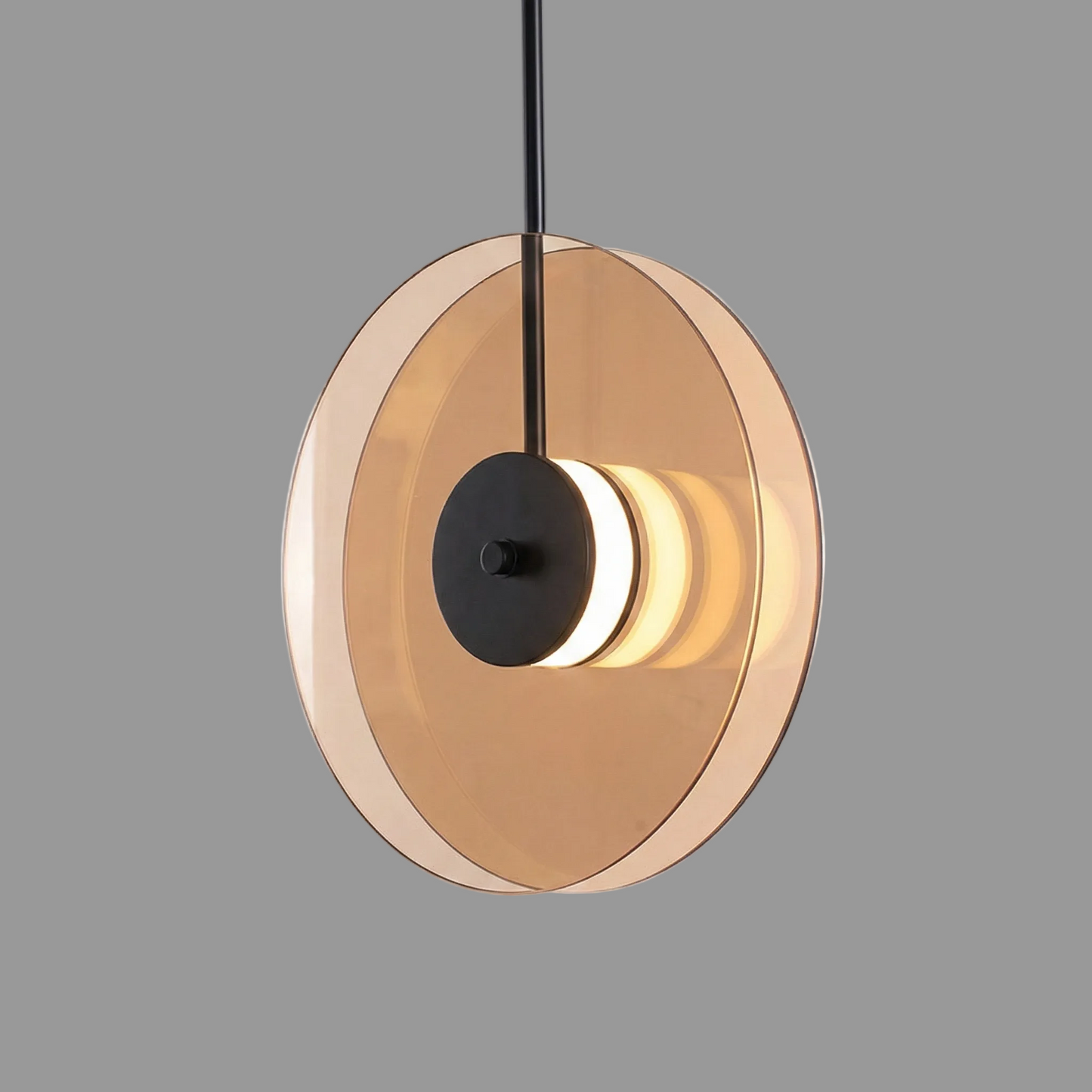 Amber Glass Pendant Light | Minimalist Kitchen Hanging Light 1