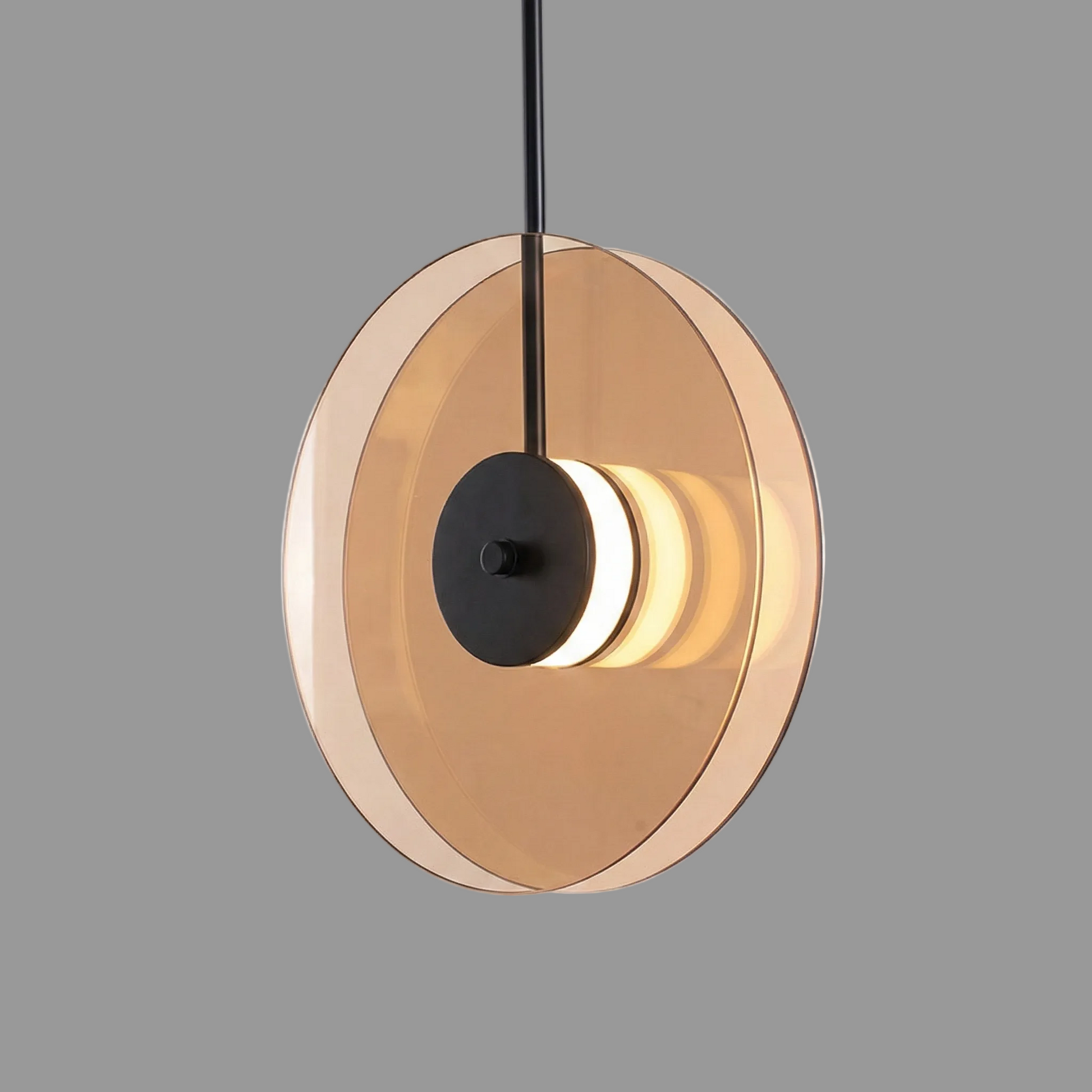 Amber Glass Pendant Light | Minimalist Kitchen Hanging Light 1