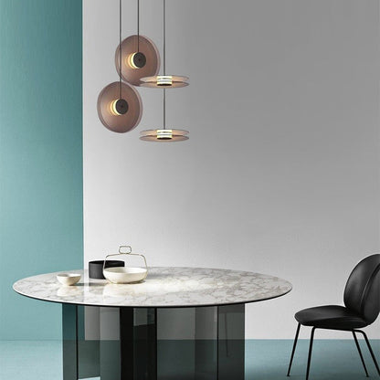 Amber Glass Pendant Light | Minimalist Kitchen Hanging Light 4