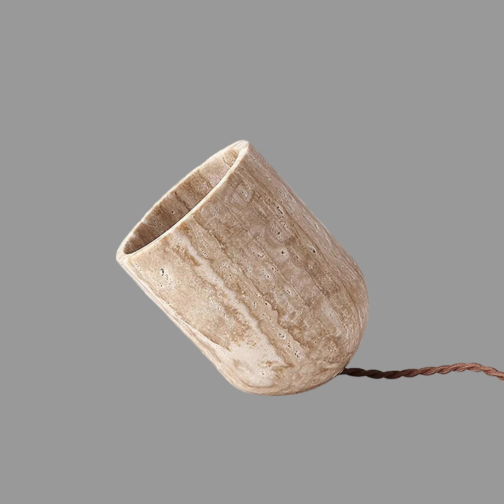 Amidori | Handcrafted Travertine Table Lamp for Living Room 0