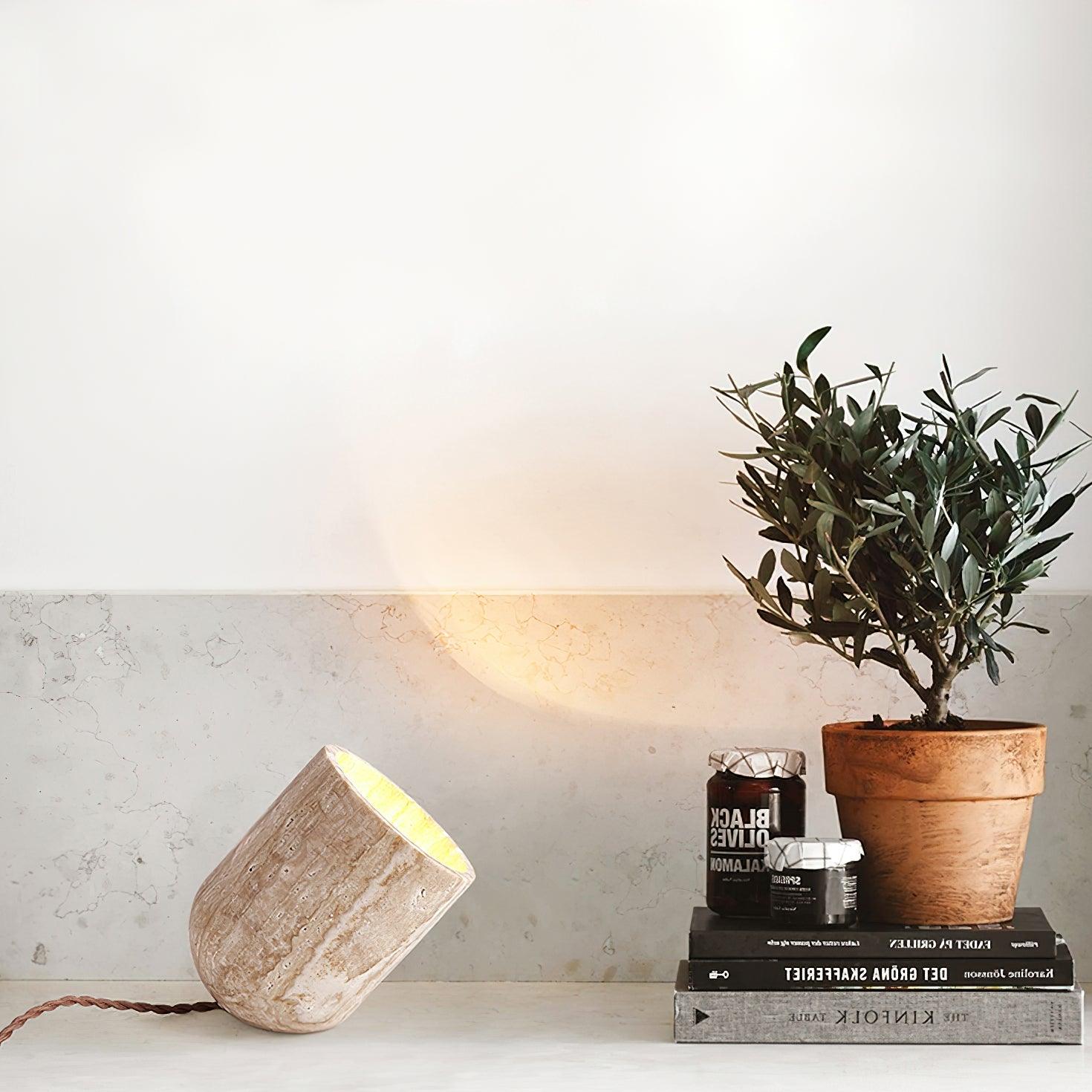 Amidori | Handcrafted Travertine Table Lamp for Living Room 4