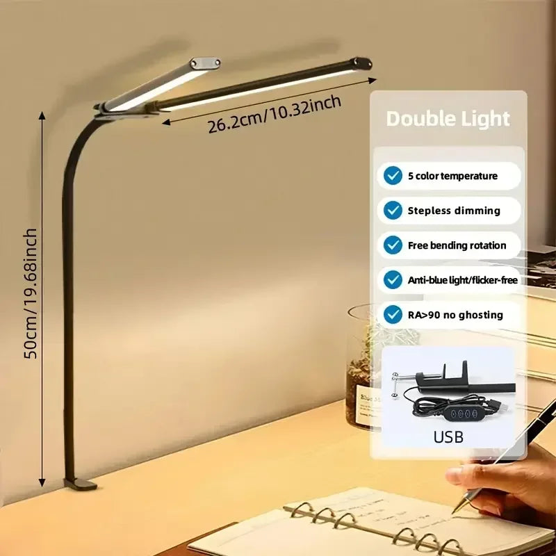 Auralis - Modern Dual-Head LED Desk Lamp