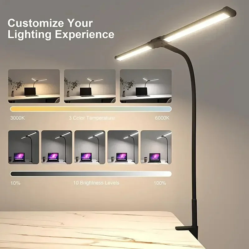 Auralis - Modern Dual-Head LED Desk Lamp