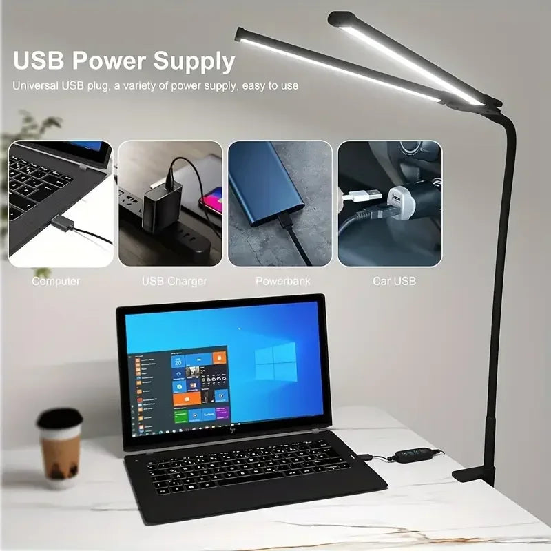 Auralis - Modern Dual-Head LED Desk Lamp
