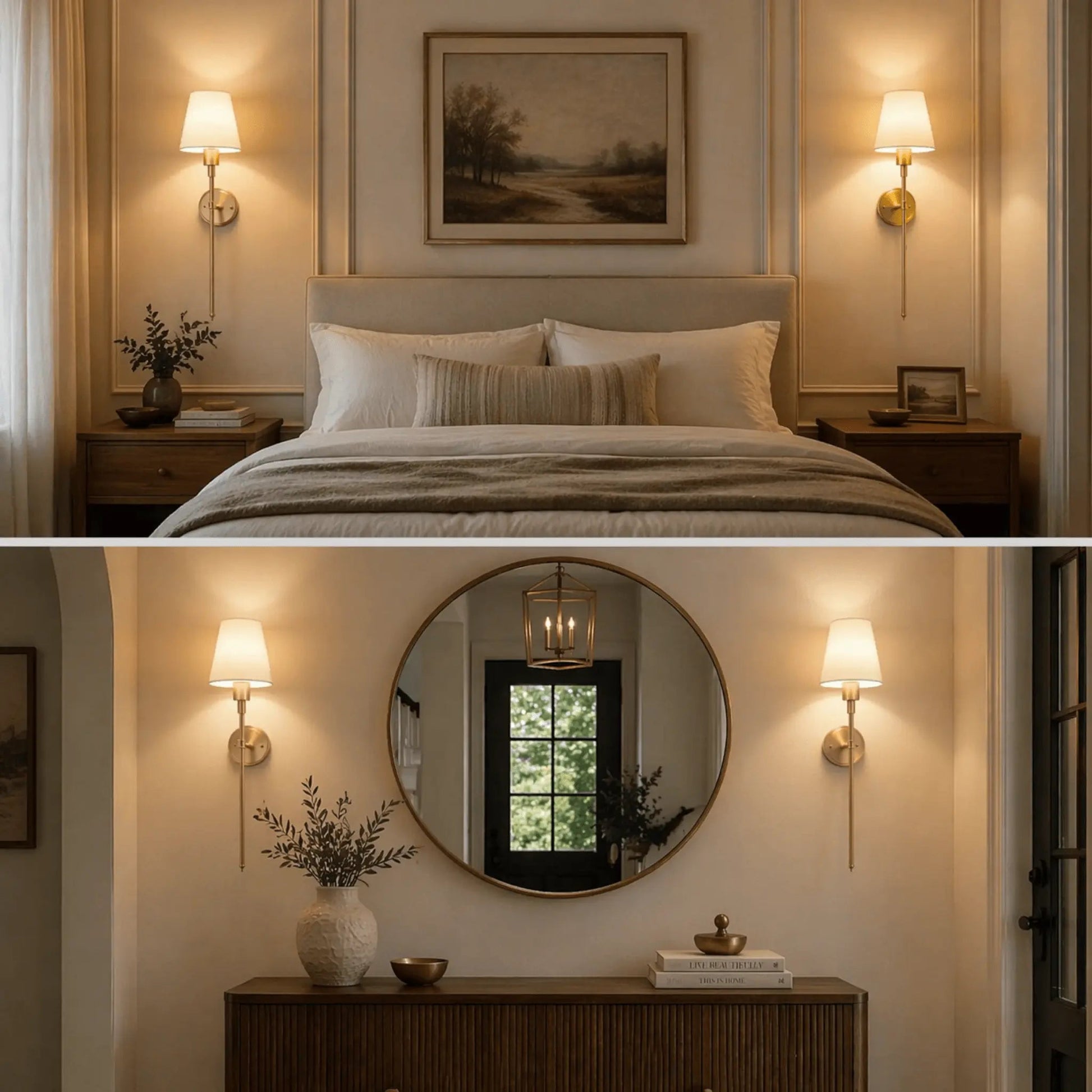 Aurelia Wall Sconces | Rechargeable, Remote-Controlled, Minimal Gold Finish 3