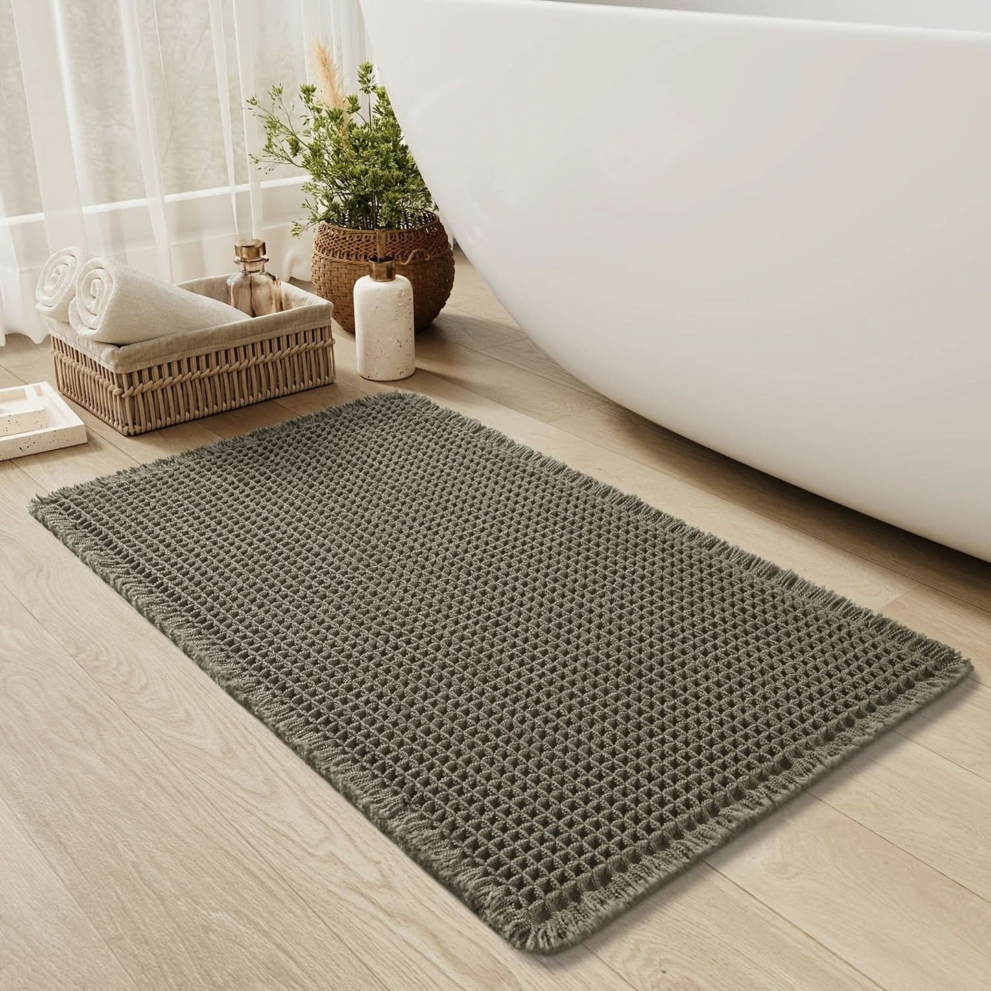 Bamboo Bath Mat | Ultra-Absorbent, Quick-Drying, Non-Slip Design 0