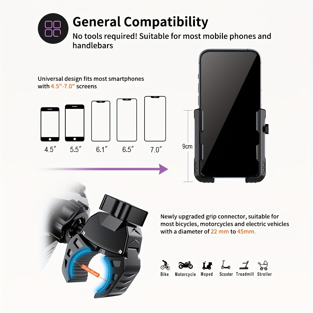 BarClasp - Adjustable Handlebar Bicycle Phone Holder