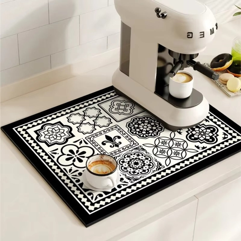 BaristaPad - Retro Tile Pattern Coffee Mat