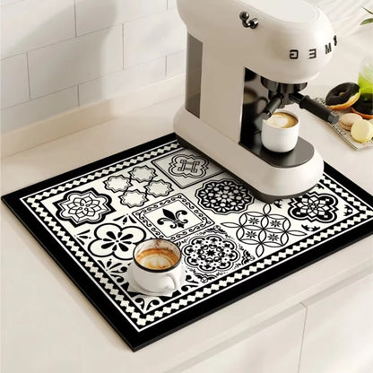 BaristaPad - Retro Tile Pattern Coffee Mat