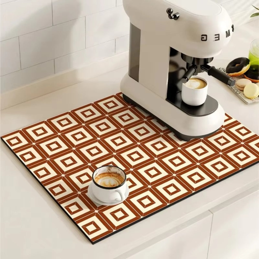BaristaPad - Retro Tile Pattern Coffee Mat