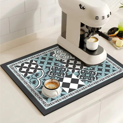 BaristaPad - Retro Tile Pattern Coffee Mat