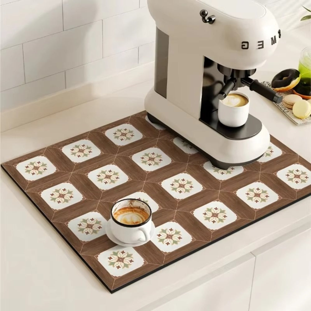 BaristaPad - Retro Tile Pattern Coffee Mat