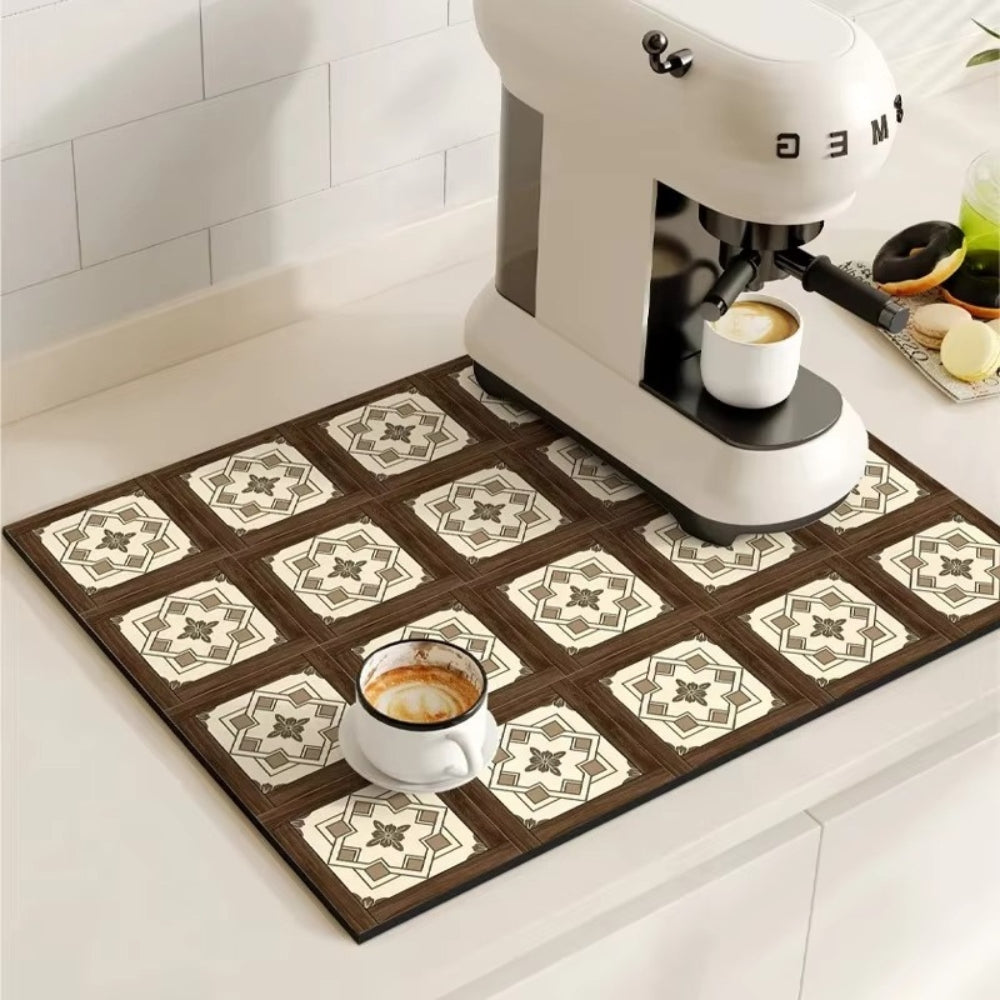BaristaPad - Retro Tile Pattern Coffee Mat