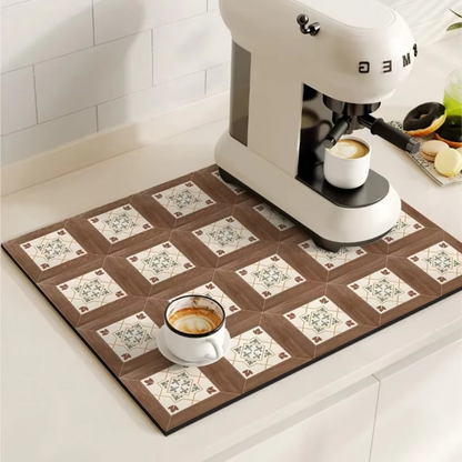 BaristaPad - Retro Tile Pattern Coffee Mat