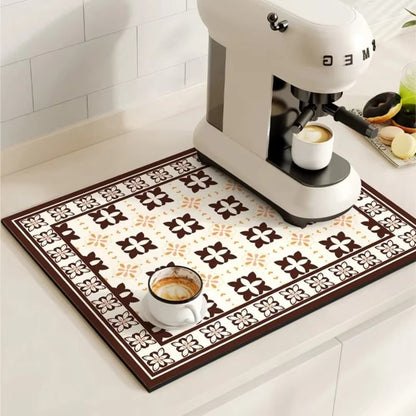 BaristaPad - Retro Tile Pattern Coffee Mat