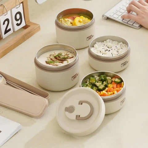 BentoLuxe - Cylindrical Bento Box Lunch Kit
