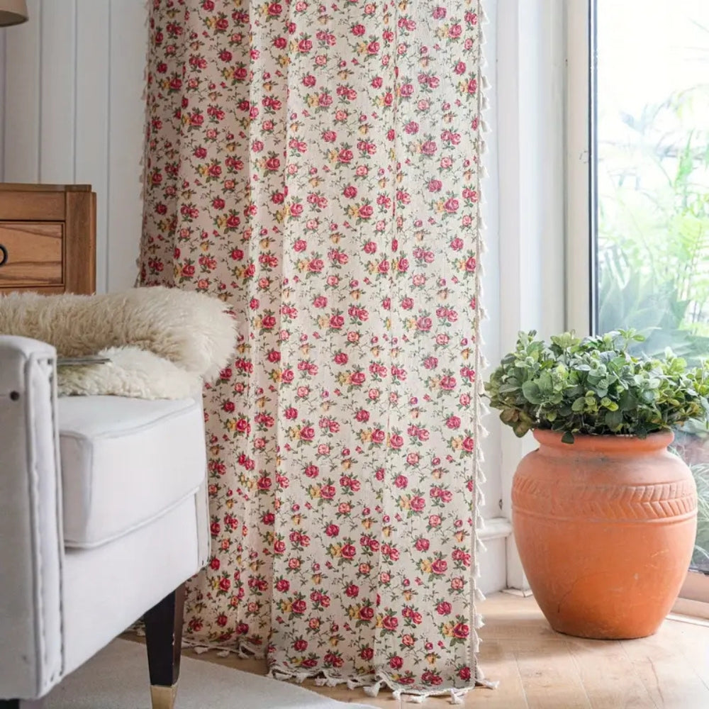 Bora Floral Curtain Panel | Vintage-Inspired, Semi-Shading Draperies 1