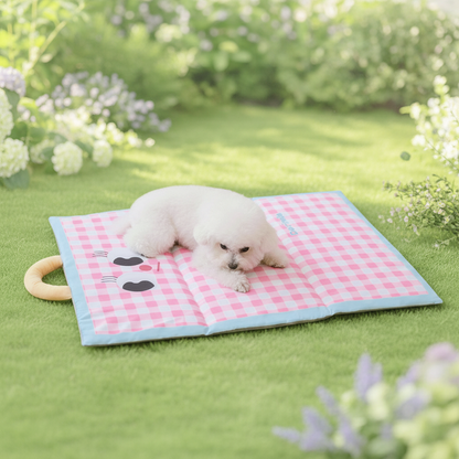 Breezium - Foldable Gingham Print Pet Cooling Mat