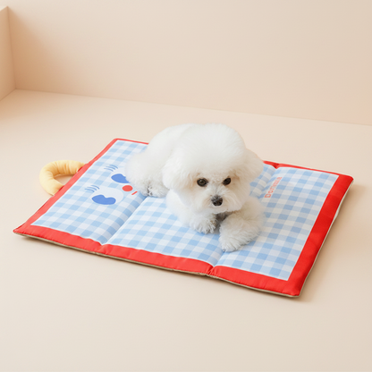 Breezium - Foldable Gingham Print Pet Cooling Mat