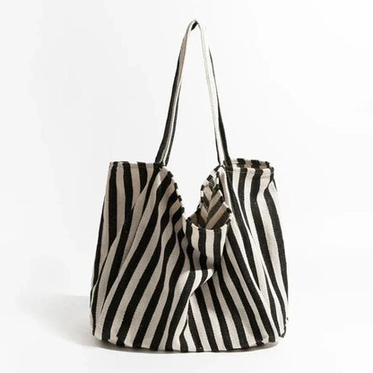 Canoe Tote Bag | Durable Canvas, Stylish Striped Design 0