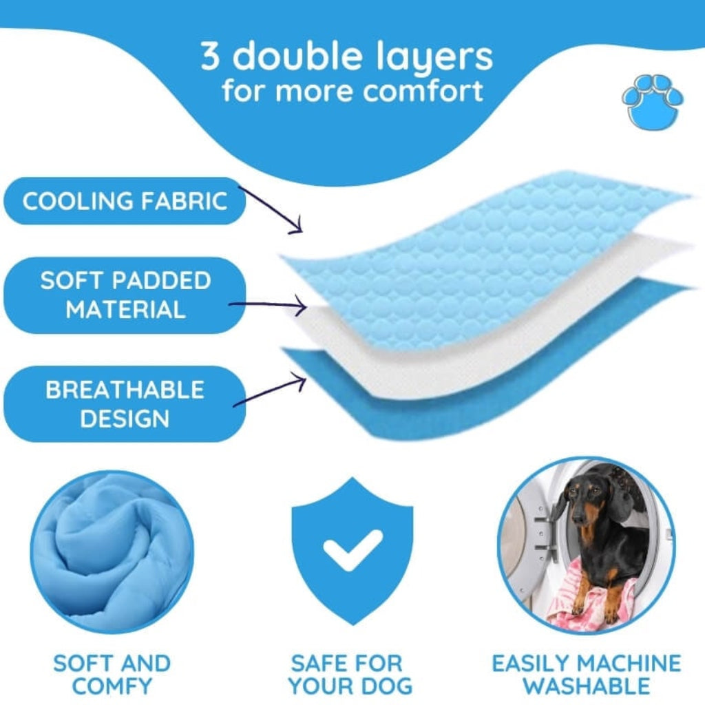 Chillova - Self-Cooling Quilted Dog Crate Mat