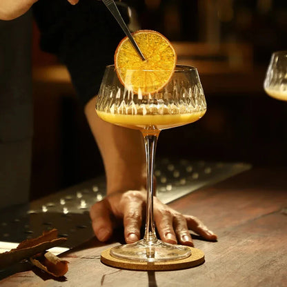 Crysella - Textured Cocktail Coupe Glasses