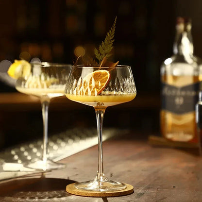Crysella - Textured Cocktail Coupe Glasses