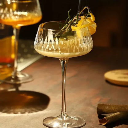 Crysella - Textured Cocktail Coupe Glasses