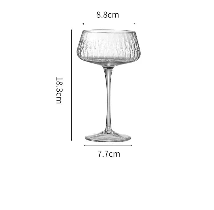 Crysella - Textured Cocktail Coupe Glasses