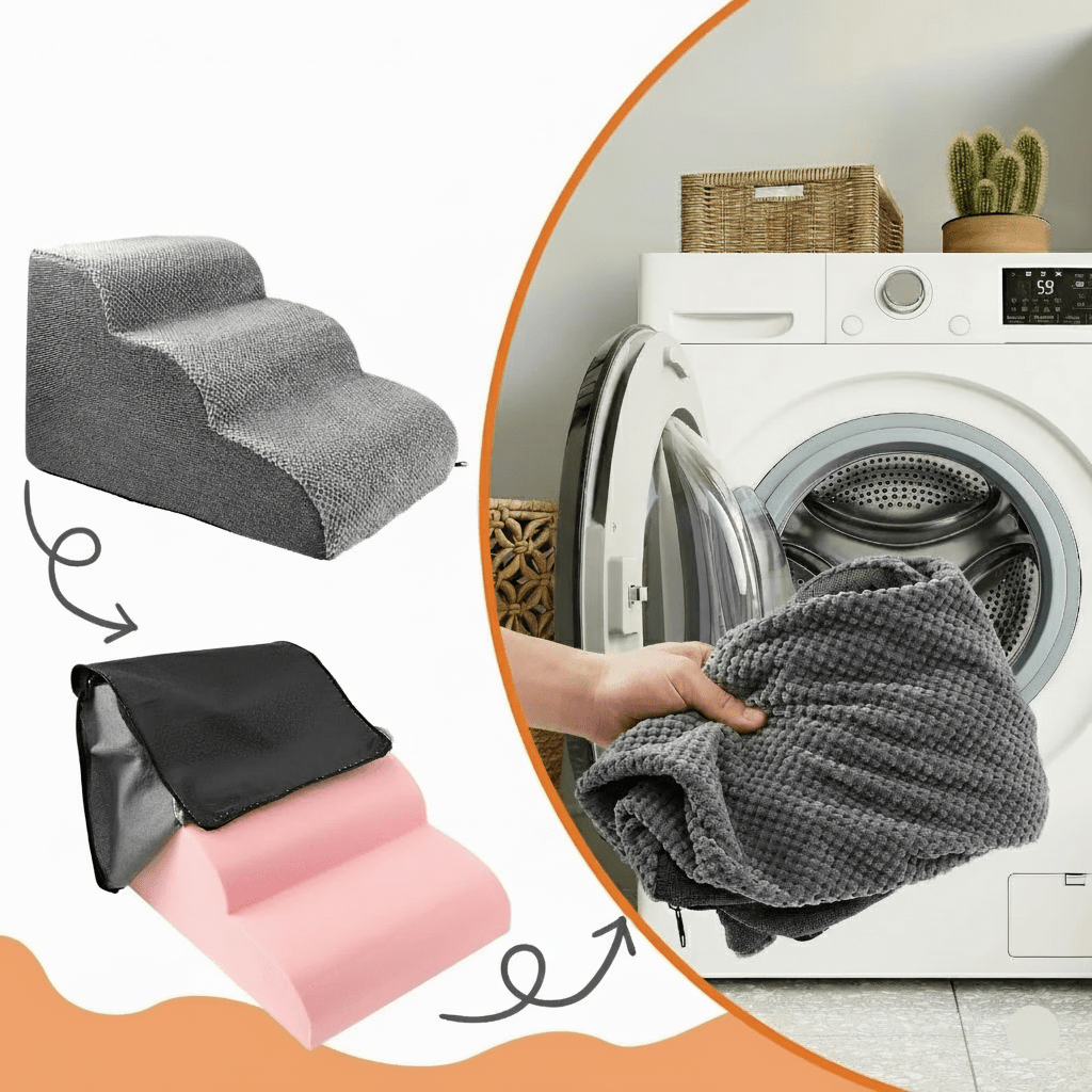 Cuddle Dog Steps for Bed | Joint-Friendly Foam, Non-Slip Base, Washable Cover 4