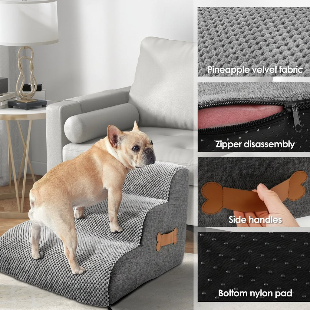 Cuddle Dog Steps for Bed | Joint-Friendly Foam, Non-Slip Base, Washable Cover 5