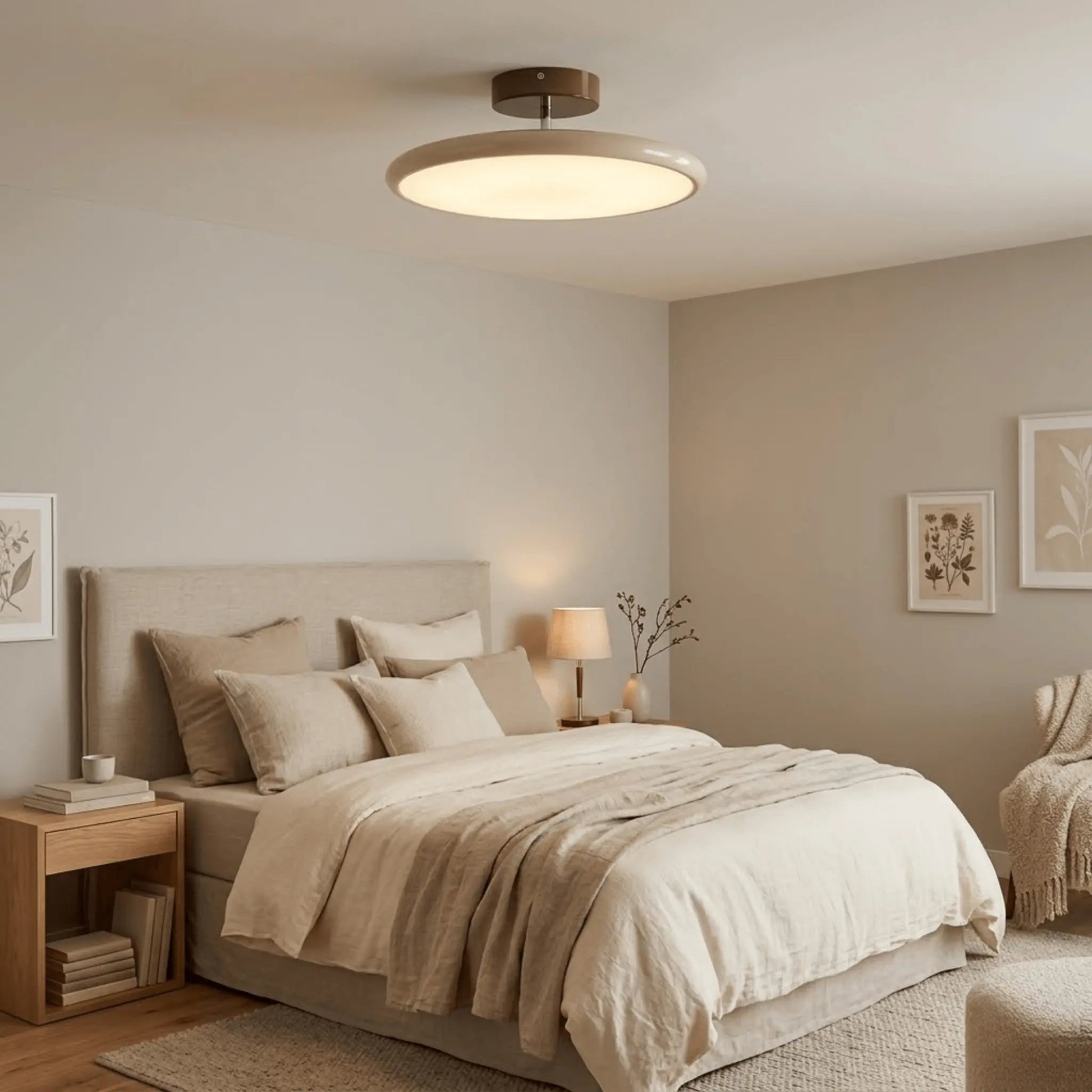 Dara Adjustable Ceiling Light Fixture | Minimalist LED Design, Soft Beige or Green 1