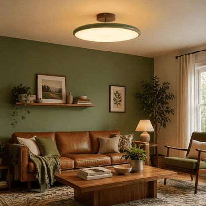 Dara Adjustable Ceiling Light Fixture | Minimalist LED Design, Soft Beige or Green 3