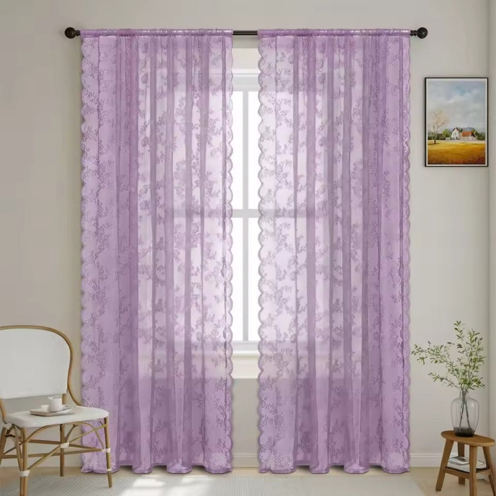 Fleur Curtain Panel | Lightweight Floral Lace, Half-Shading 10