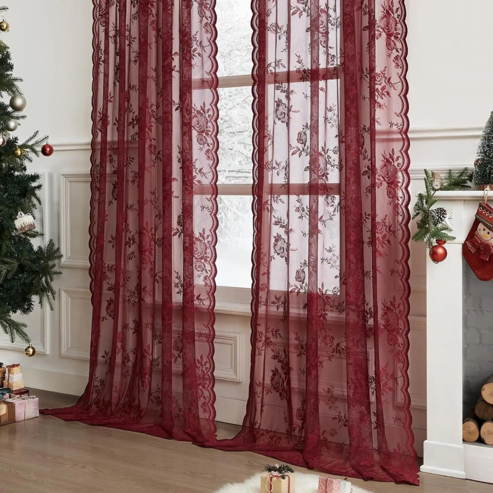 Fleur Curtain Panel | Lightweight Floral Lace, Half-Shading 3