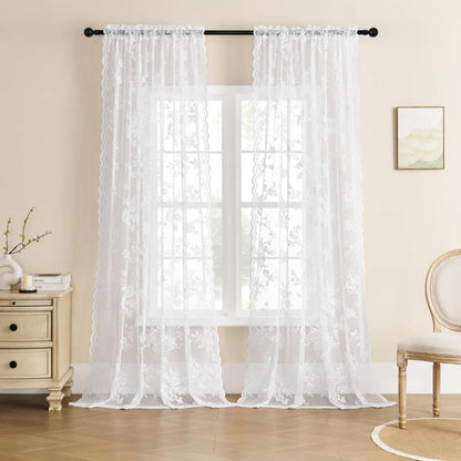 Fleur Curtain Panel | Lightweight Floral Lace, Half-Shading 6