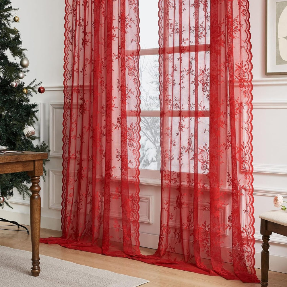Fleur Curtain Panel | Lightweight Floral Lace, Half-Shading 7