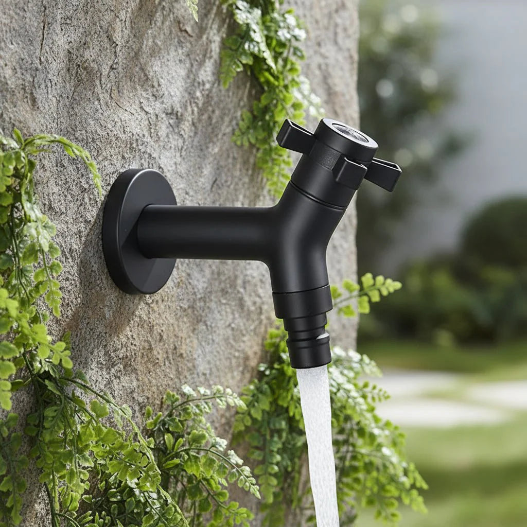 FlowTap Wall Mount Faucet | Modern Stainless Steel, Matte Black Finish 1
