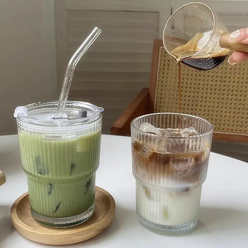 Flutid - Ribbed Reusable Tumbler With Straw