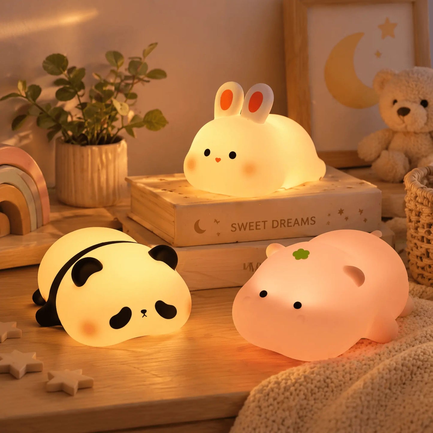 GloPals Night Light | Soft Silicone, Rechargeable with 3 Brightness Levels 1