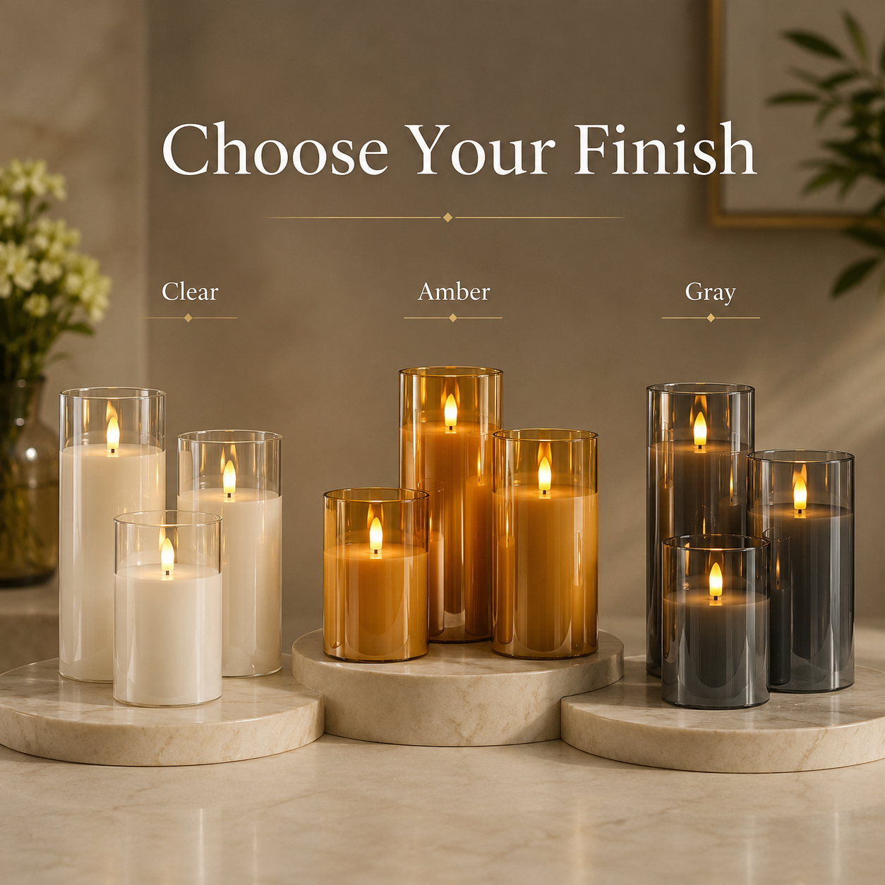 Glowzen - Flameless Pillar LED Candles