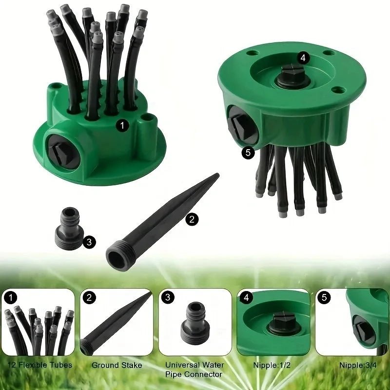 Haven Bloom Sprinkler | Multi-Nozzle, 360-Degree Garden Irrigation System 6
