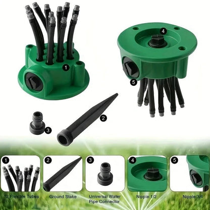 Haven Bloom Sprinkler | Multi-Nozzle, 360-Degree Garden Irrigation System 6